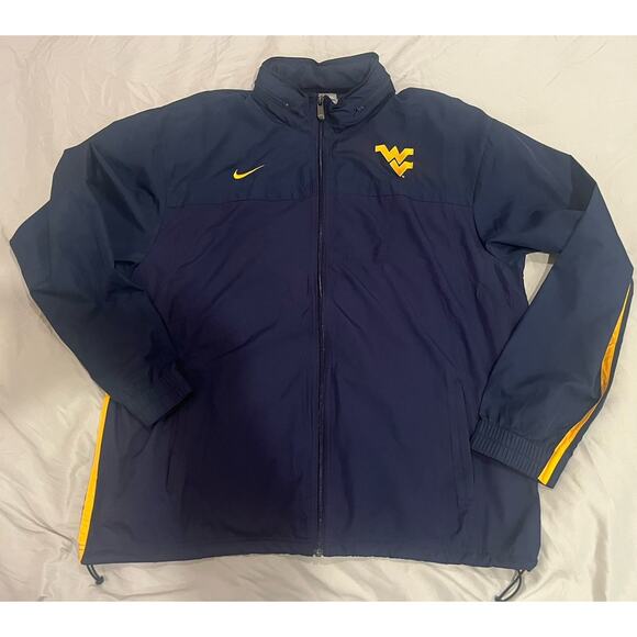 Nike West Virginia Mountaineers 2XL XXL Blue/Yellow Full-Zip Jacket - Picture 1 of 6